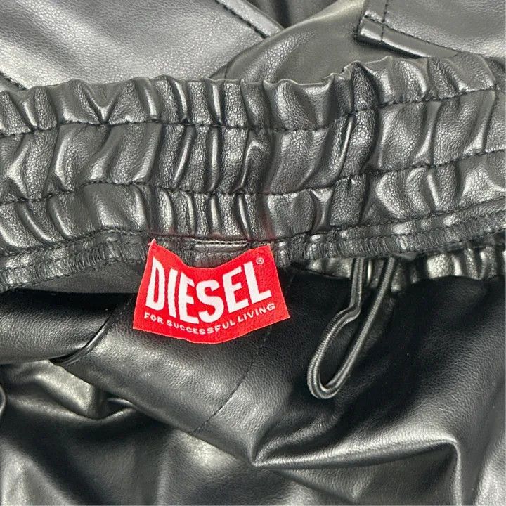 Diesel Diesel Black Straight Leg Leather Pants 0079 Size US 44 / EU 60 - 2 Thumbnail
