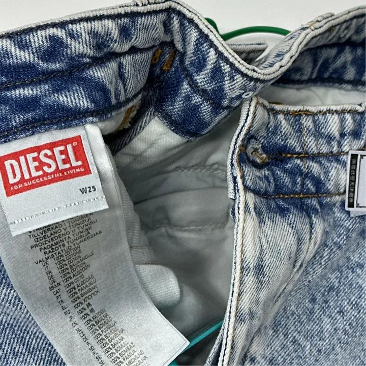Diesel Diesel D-Sire Blue Wide Leg Cargo Pants 0079 Size 24" / US 00 / IT 34 - 4 Thumbnail