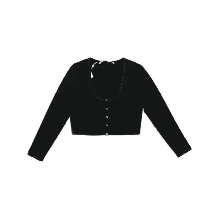 Alexander Wang Alexander Wang Black Knitted Cardigan 0079 Size L / US 10 / IT 46 - 2 Thumbnail