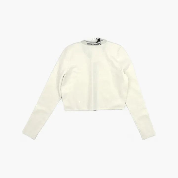Alexander Wang Alexander Wang White Cropped Knit Cardigan 0079 Size M / US 6-8 / IT 42-44 - 3 Thumbnail