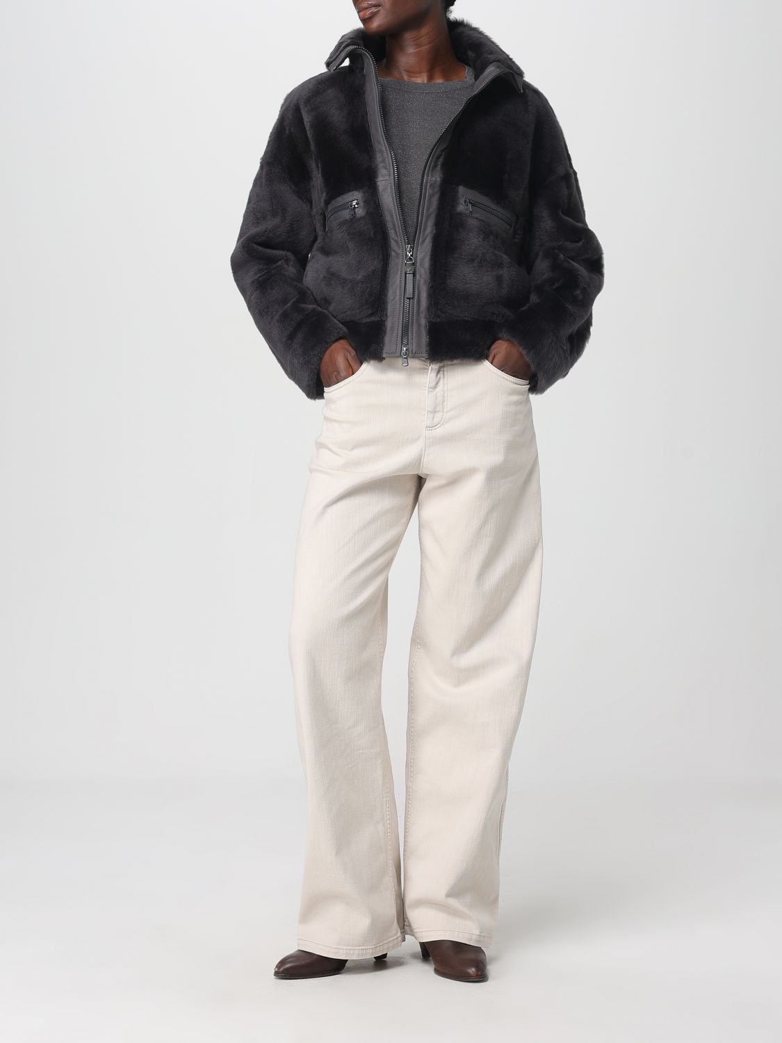 Brunello Cucinelli Brunello Cucinelli T-Shirt Woman Lead Size M / US 6-8 / IT 42-44 - 2 Thumbnail