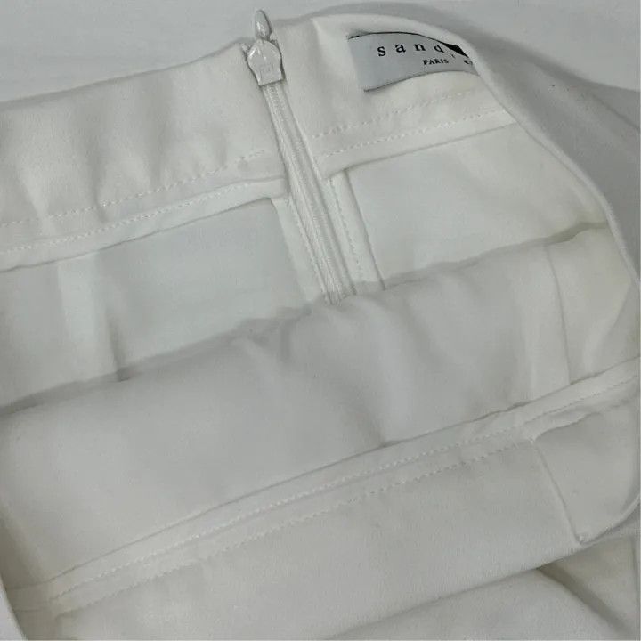 Sandro Sandro Asymmetrical Casual Skirt in White 0079 Size 22" - 6 Thumbnail