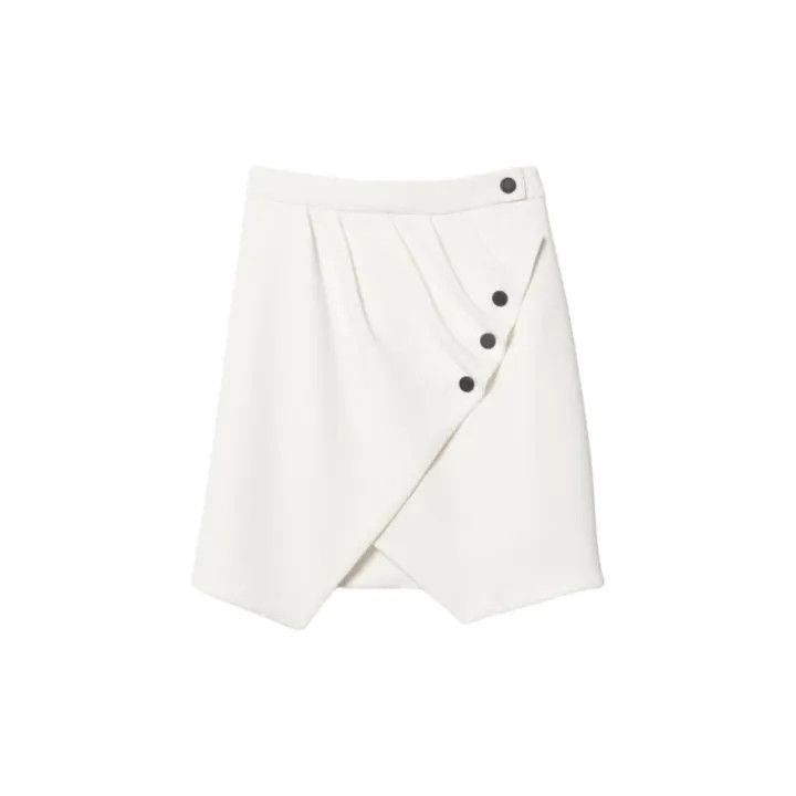 Sandro Sandro Asymmetrical Casual Skirt in White 0079 Size 22" - 2 Thumbnail