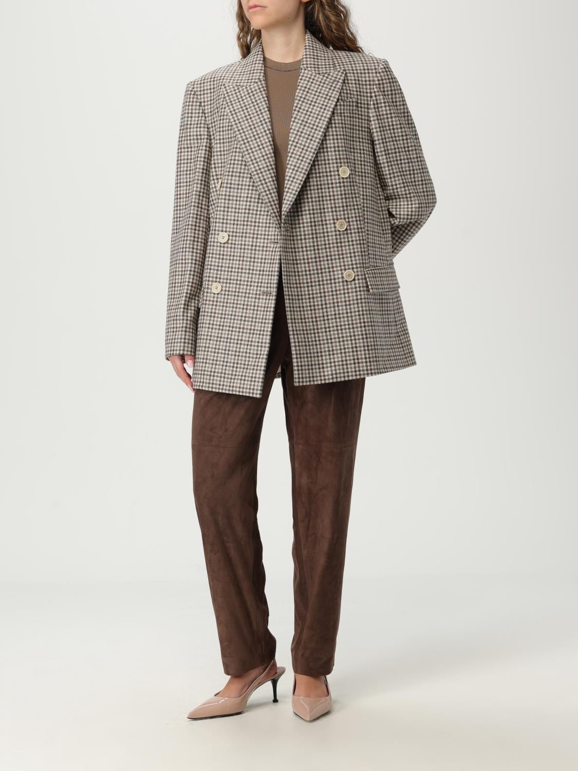 Brunello Cucinelli Brunello Cucinelli Jacket Woman Beige Size M / US 6-8 / IT 42-44 - 2 Thumbnail
