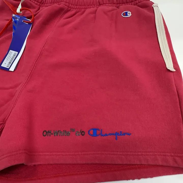 Off-White Off-White x Champion Red Embroidered Shorts 0079 Size US 30 / EU 46 - 5 Thumbnail