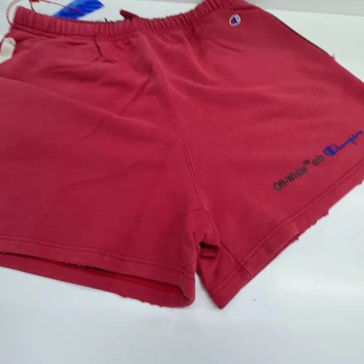Off-White OFF-WHITE x Champion Logo Embroidered Red Shorts 0079 Size US 32 / EU 48 - 7 Thumbnail