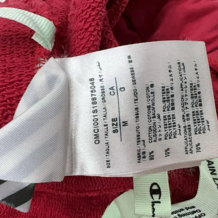 Off-White Off-White x Champion Red Logo Embroidered Shorts 0079 Size US 30 / EU 46 - 2 Thumbnail