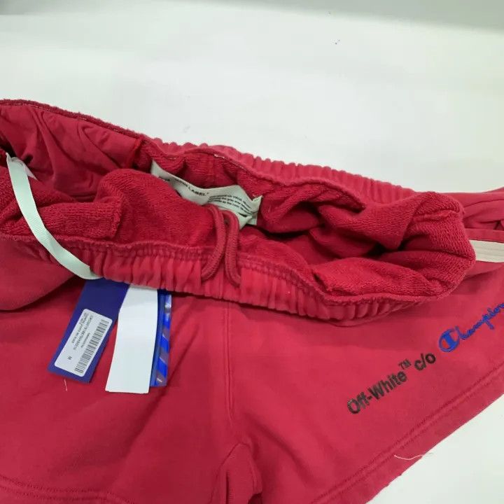 Off-White Off-White x Champion Red Logo Embroidered Shorts 0079 Size US 30 / EU 46 - 5 Thumbnail