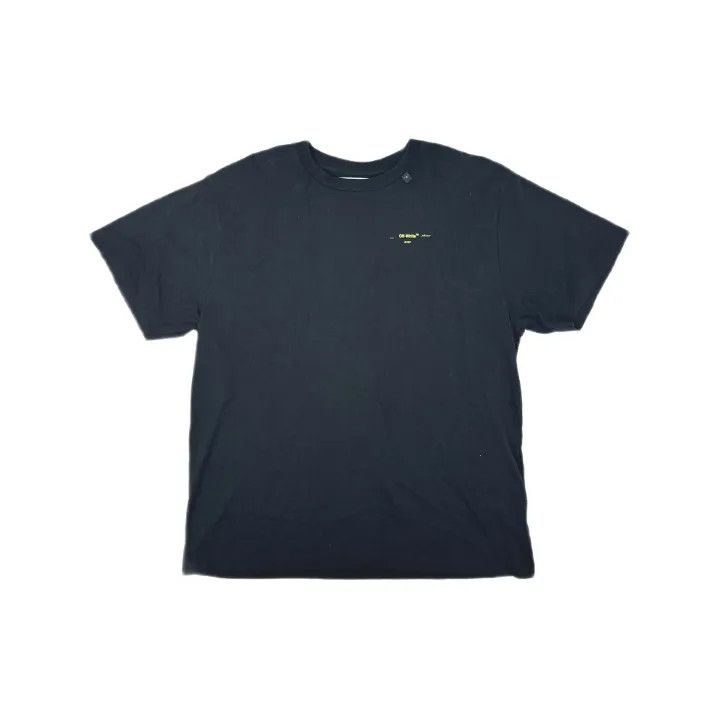 Off-White Yellow Painted Arrow Short Sleeve T-Shirt 0079