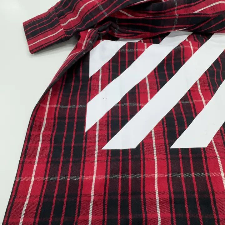 Off-White Off-White Red Plaid Flannel Shirt for Men 0079 Size US XXS / EU 40 - 7 Thumbnail