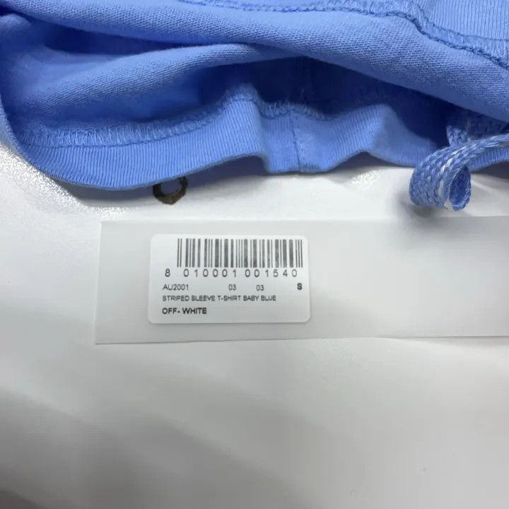 Off-White OFF-WHITE C/O Blue Long Sleeve Striped T-Shirt 0079 Size US S / EU 44-46 / 1 - 4 Thumbnail