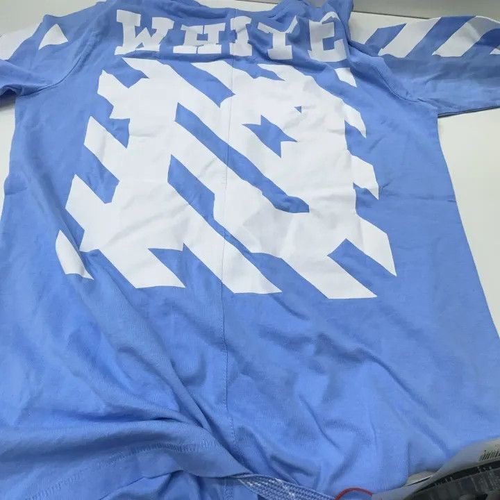 Off-White OFF-WHITE C/O Blue Long Sleeve Striped T-Shirt 0079 Size US S / EU 44-46 / 1 - 3 Thumbnail