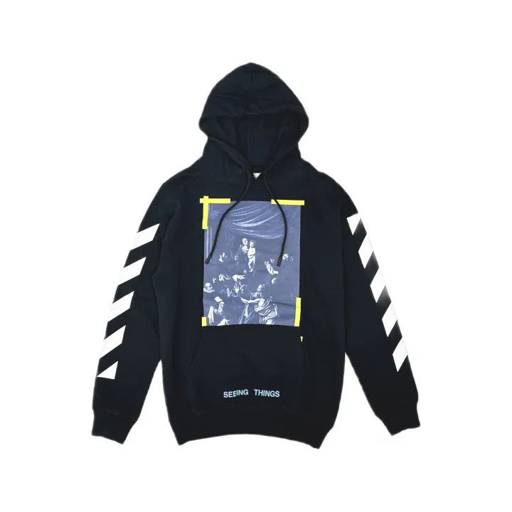 Off-White Off-White Black Graphic Hoodie with Religious Artwork 0079 Size US S / EU 44-46 / 1 - 2 Thumbnail