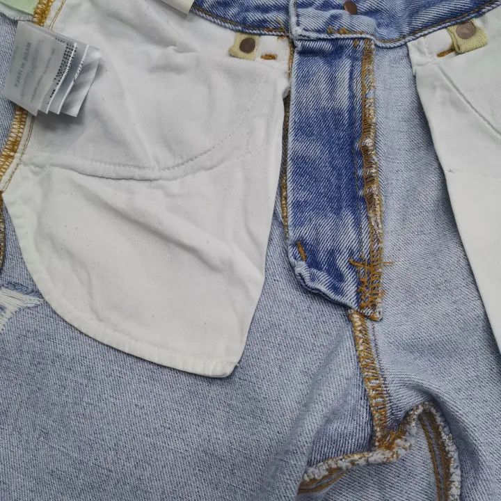 Off-White Off-White Blue Letter Print Denim Pants 0079 Size US 29 - 8 Thumbnail