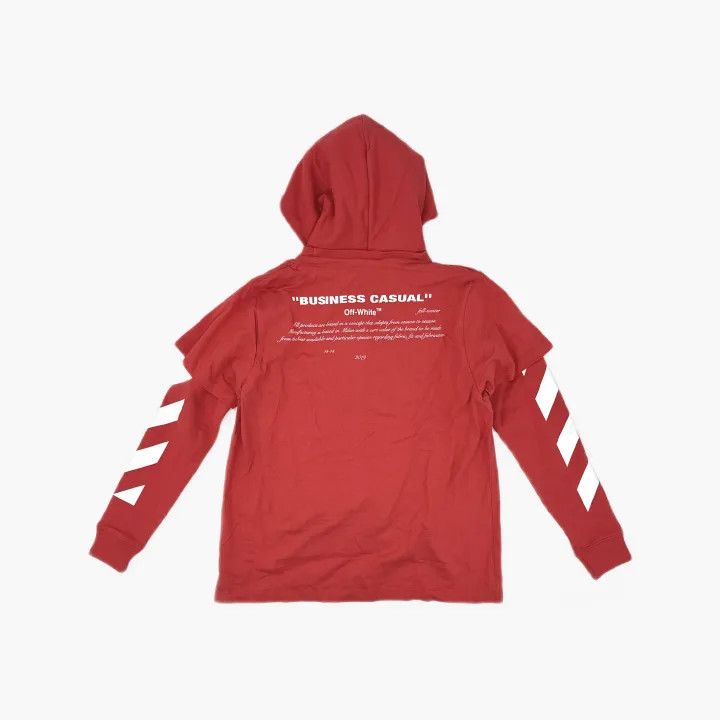 Off-White Off-White Red Graphic Hooded Sweatshirt 0079 Size US XXS / EU 40 - 3 Thumbnail