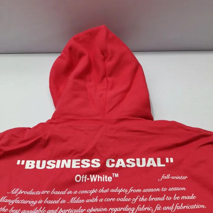 Off-White Off-White Red Graphic Hooded Sweatshirt 0079 Size US XXS / EU 40 - 4 Thumbnail
