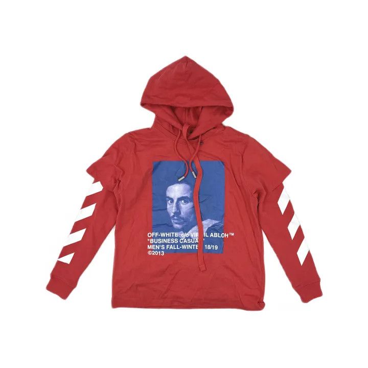 Off-White Off-White Red Graphic Hooded Sweatshirt 0079 Size US XXS / EU 40 - 2 Thumbnail