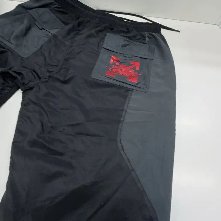Off-White Jordan x OFF-WHITE Black Nylon Sports Pants 0079 Size US 44 / EU 60 - 16 Thumbnail