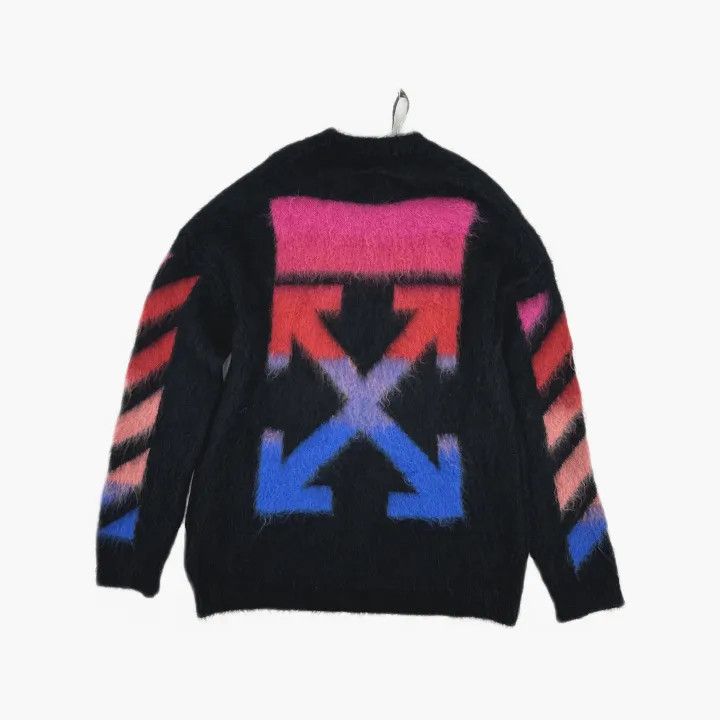 Off-White Off-White Black Mohair Sweater with Graphic Print 0079 Size US XXS / EU 40 - 3 Thumbnail