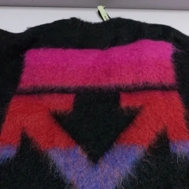 Off-White Off-White Black Mohair Sweater with Graphic Print 0079 Size US XXS / EU 40 - 6 Thumbnail