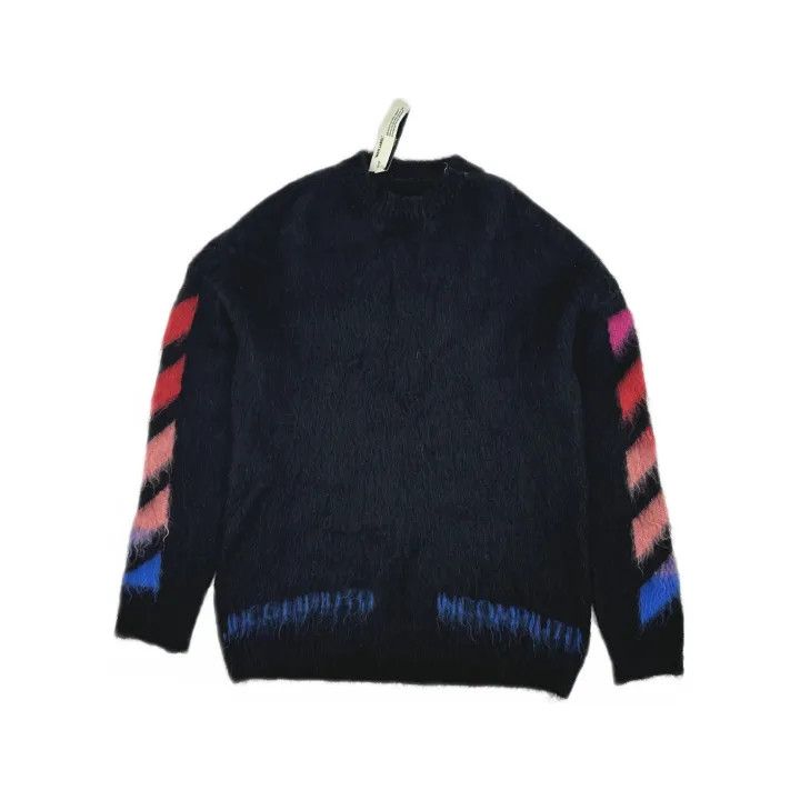 Off-White Off-White Black Mohair Sweater with Graphic Print 0079 Size US XXS / EU 40 - 2 Thumbnail