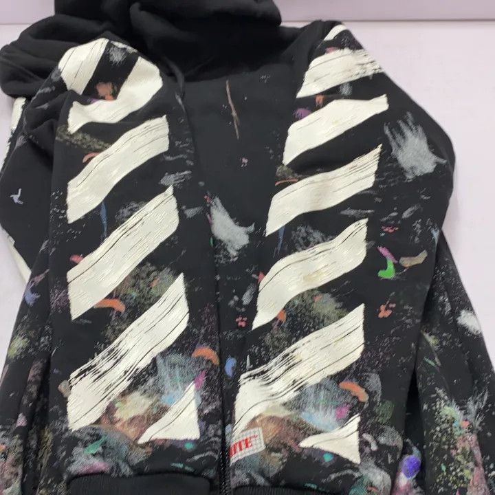 Off-White Off-White Black Graffiti Print Hooded Sweatshirt 0079 Size US M / EU 48-50 / 2 - 8 Thumbnail