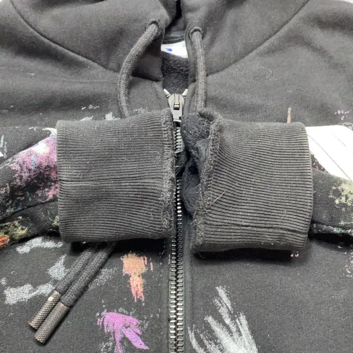 Off-White Off-White Black Graffiti Print Hooded Sweatshirt 0079 Size US M / EU 48-50 / 2 - 9 Thumbnail