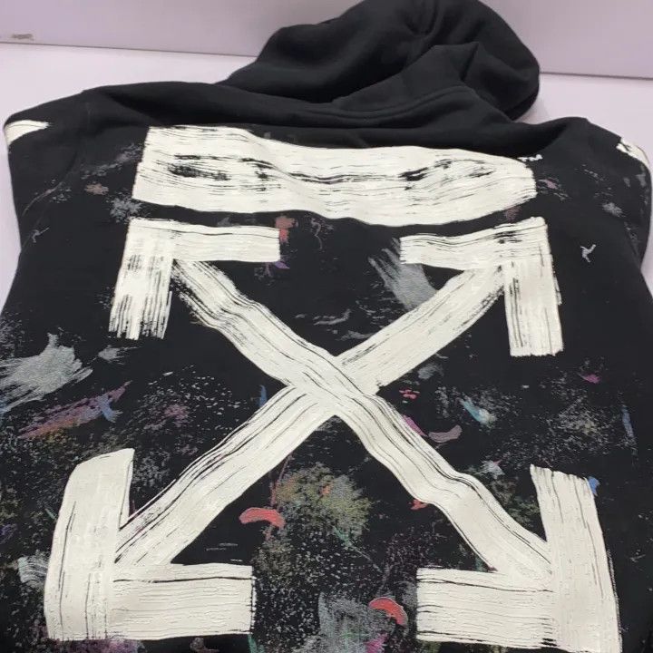 Off-White Off-White Black Graffiti Print Hooded Sweatshirt 0079 Size US M / EU 48-50 / 2 - 6 Thumbnail
