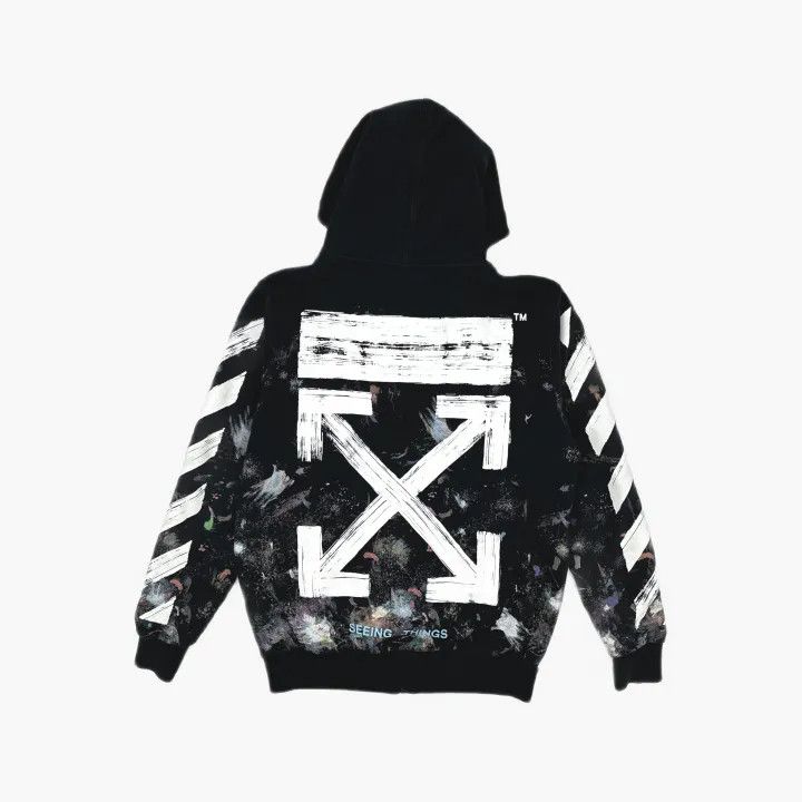 Off-White Off-White Black Graffiti Print Hooded Sweatshirt 0079 Size US M / EU 48-50 / 2 - 3 Thumbnail