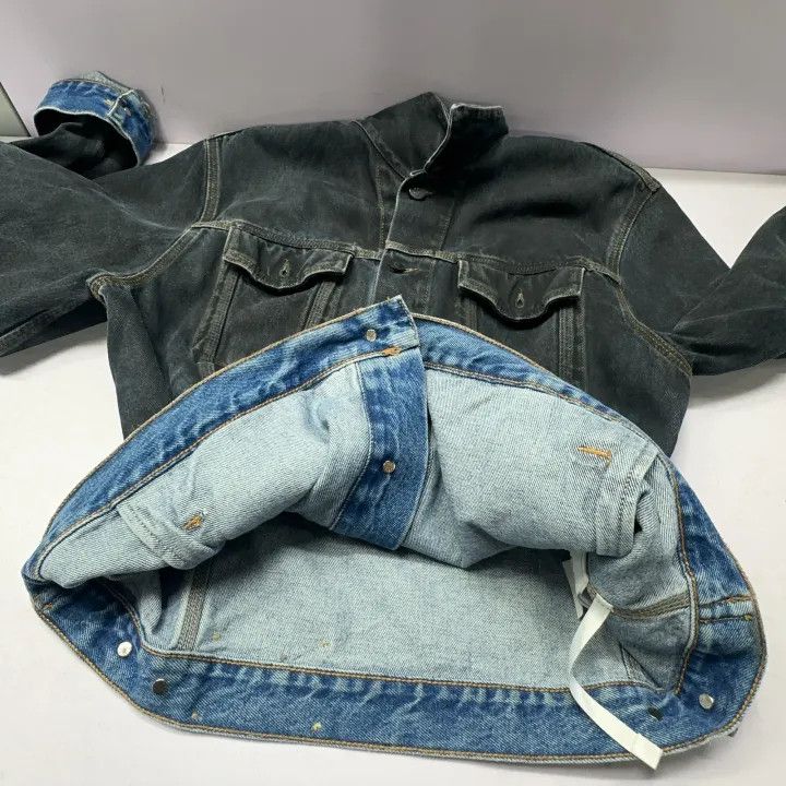 Off-White Off-White Black Logo Denim Jacket for Men 0079 Size US XL / EU 56 / 4 - 12 Thumbnail