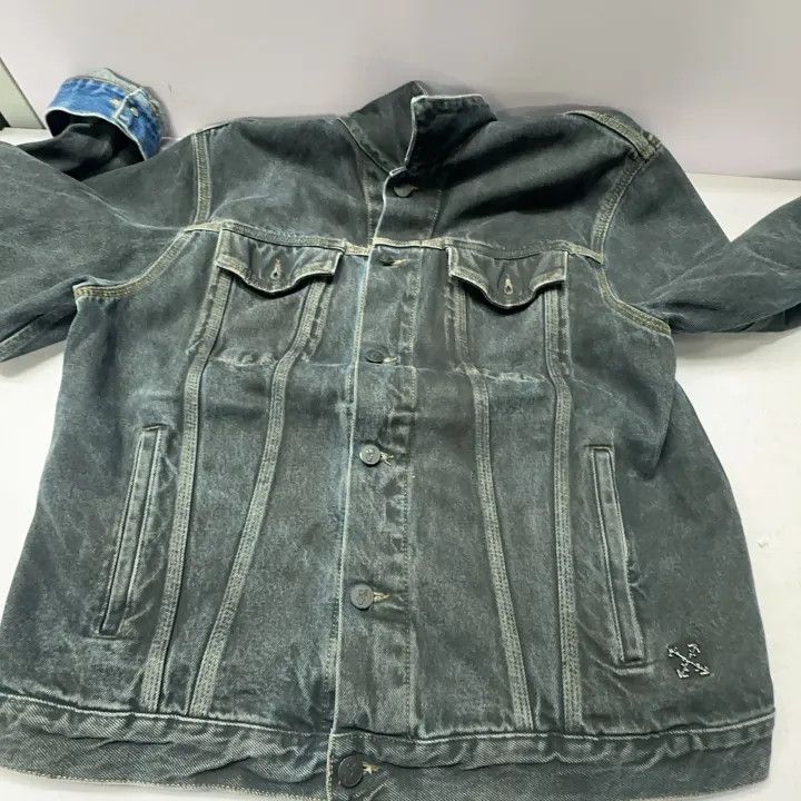 Off-White Off-White Black Logo Denim Jacket for Men 0079 Size US XL / EU 56 / 4 - 11 Thumbnail