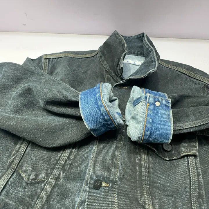 Off-White Off-White Black Logo Denim Jacket for Men 0079 Size US XL / EU 56 / 4 - 10 Thumbnail