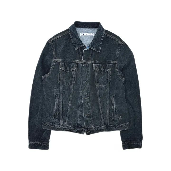 Off-White Off-White Black Logo Denim Jacket for Men 0079 Size US XL / EU 56 / 4 - 2 Thumbnail