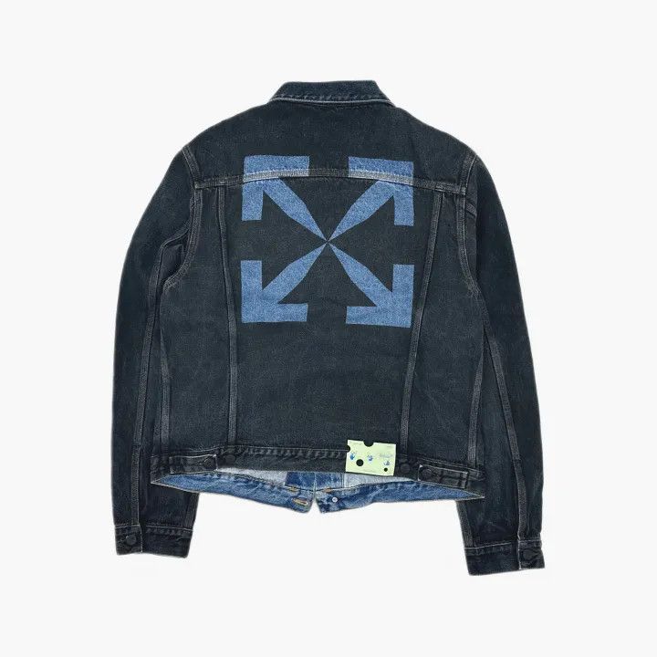 Off-White Off-White Black Logo Denim Jacket for Men 0079 Size US XL / EU 56 / 4 - 3 Thumbnail