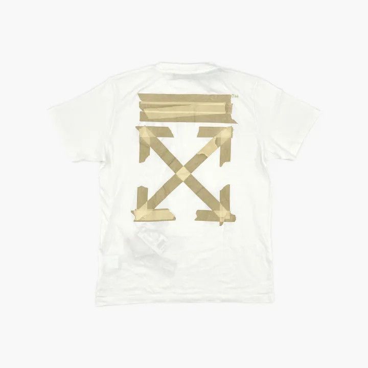 Off-White Off-White Gold Arrow Tape Short Sleeve T-Shirt 0079 Size US XL / EU 56 / 4 - 3 Thumbnail
