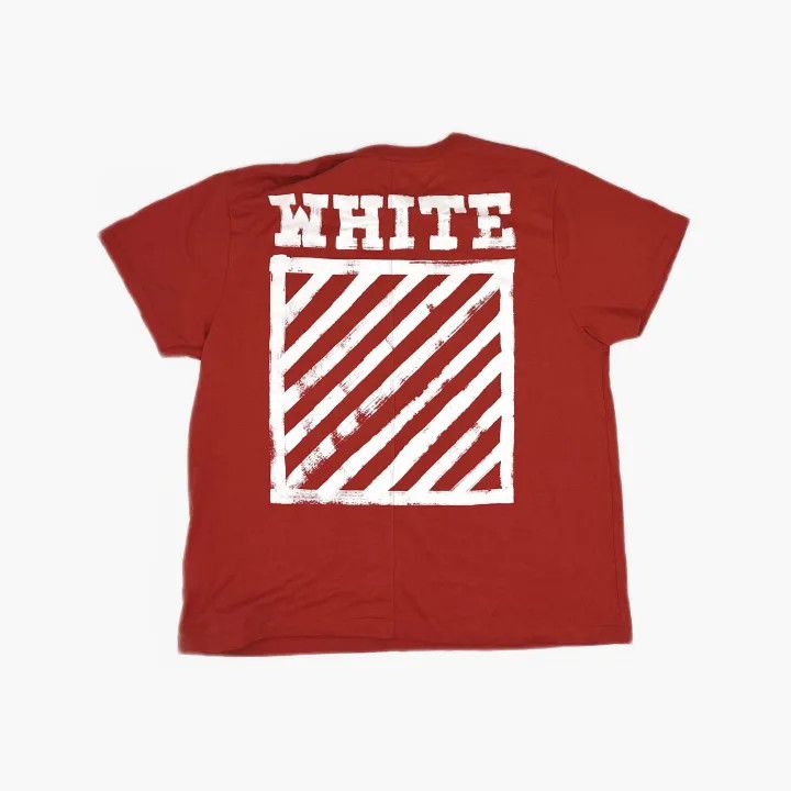 Off-White Off-White Virgil Red Short Sleeve T-Shirt 0079 Size US L / EU 52-54 / 3 - 3 Thumbnail