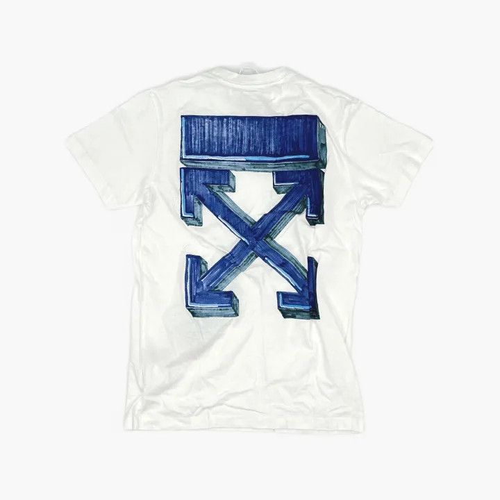 Off-White OFF-WHITE Blue Arrow Graphic T-Shirt 0079 Size US XS / EU 42 / 0 - 3 Thumbnail