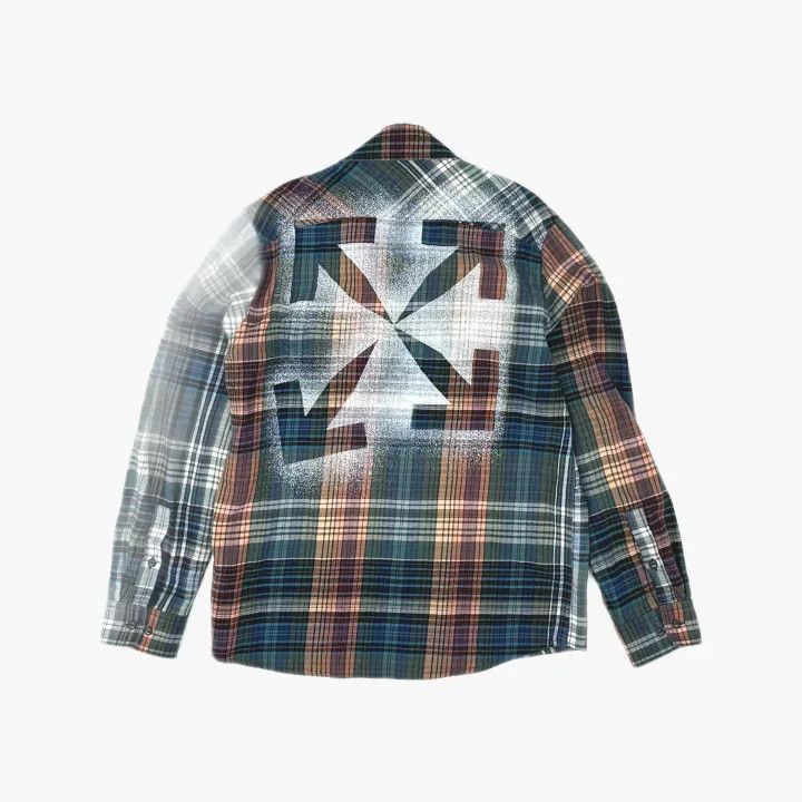 Off-White OFF-WHITE Green Plaid Long Sleeve Shirt 0079 Size US M / EU 48-50 / 2 - 3 Thumbnail