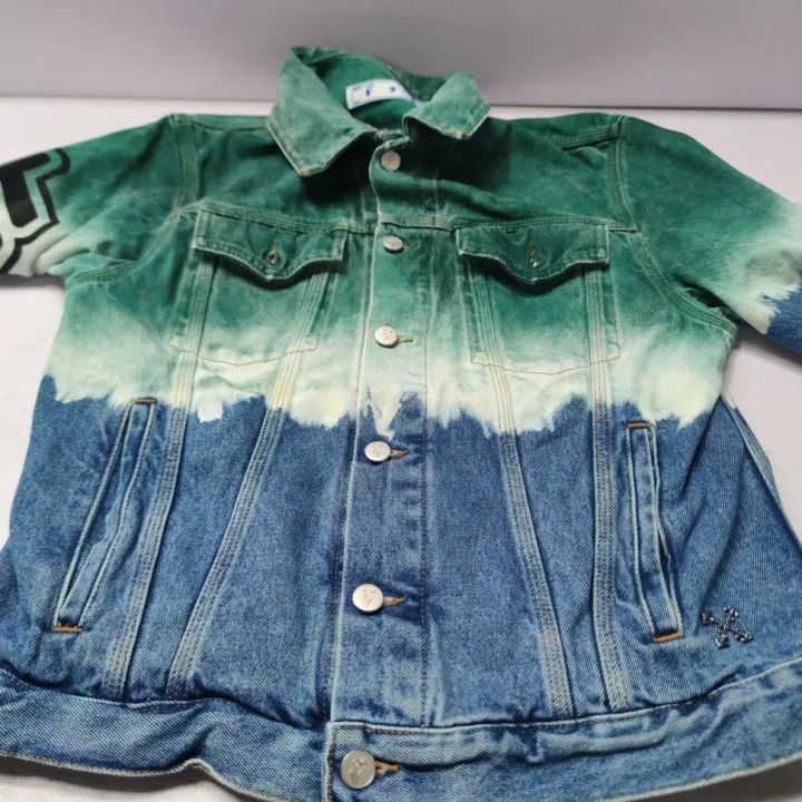 OFF-WHITE Gradient Tie-Dye Denim Jacket for Men 0079