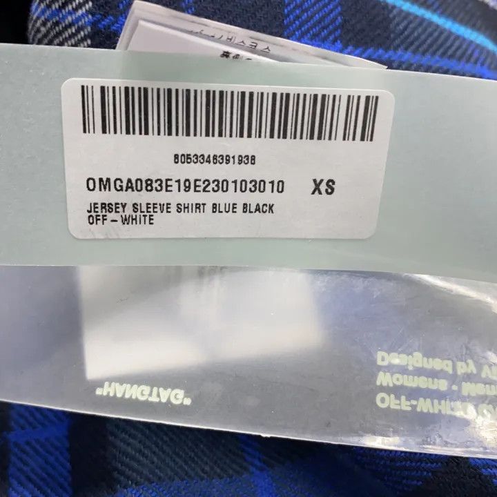 Off-White OFF-WHITE Blue Jersey Sleeve Plaid Shirt 0079 Size US XS / EU 42 / 0 - 6 Thumbnail
