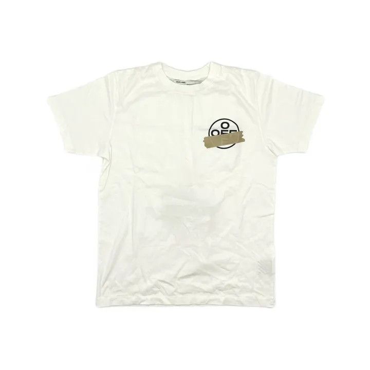 Off-White Off-White Men's Short-Sleeve T-Shirt with Tape Print 0079 Size US L / EU 52-54 / 3 - 2 Thumbnail