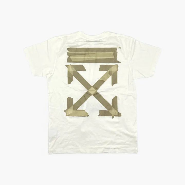 Off-White Off-White Men's Short-Sleeve T-Shirt with Tape Print 0079 Size US L / EU 52-54 / 3 - 3 Thumbnail