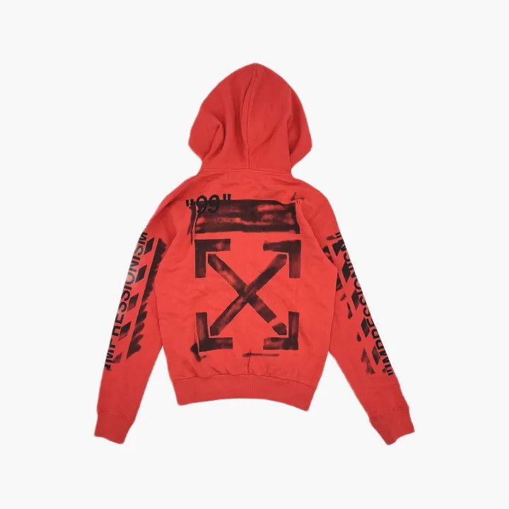 Off-White OFF-WHITE Red Logo Hooded Sweatshirt 0079 Size US XS / EU 42 / 0 - 3 Thumbnail