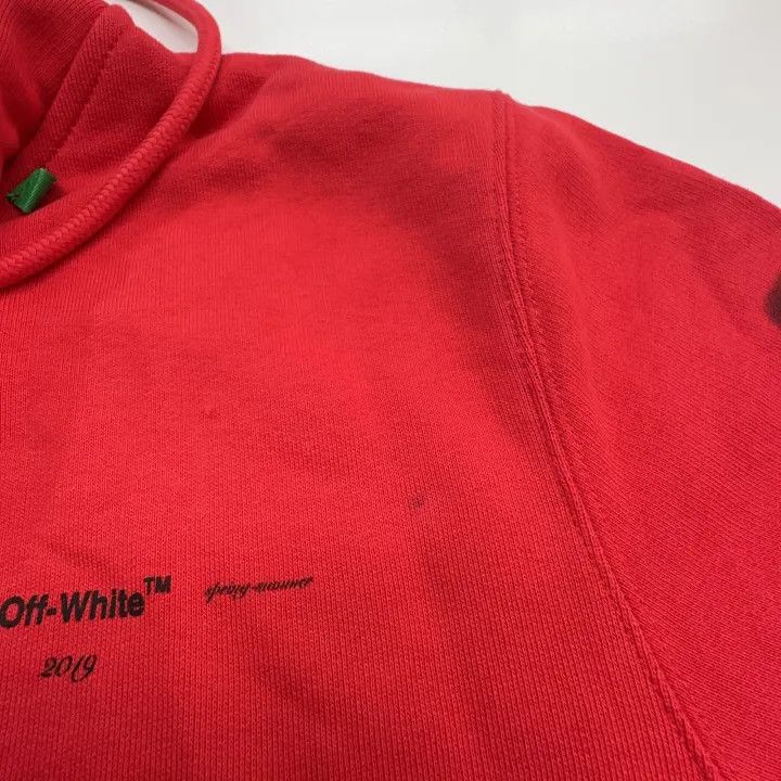 Off-White OFF-WHITE Red Logo Hooded Sweatshirt 0079 Size US XS / EU 42 / 0 - 8 Thumbnail