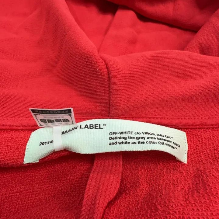 Off-White OFF-WHITE Red Logo Hooded Sweatshirt 0079 Size US XS / EU 42 / 0 - 6 Thumbnail