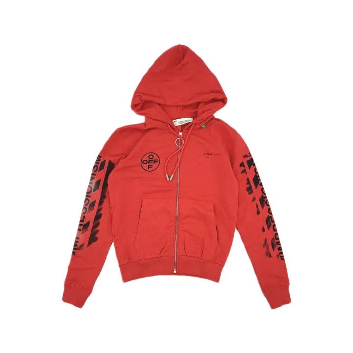 Off-White OFF-WHITE Red Logo Hooded Sweatshirt 0079 Size US XS / EU 42 / 0 - 2 Thumbnail