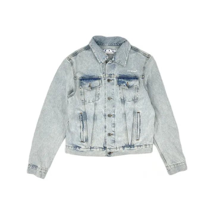Off-White Off-White Blue Denim Logo Jacket for Men 0079 Size US L / EU 52-54 / 3 - 2 Thumbnail