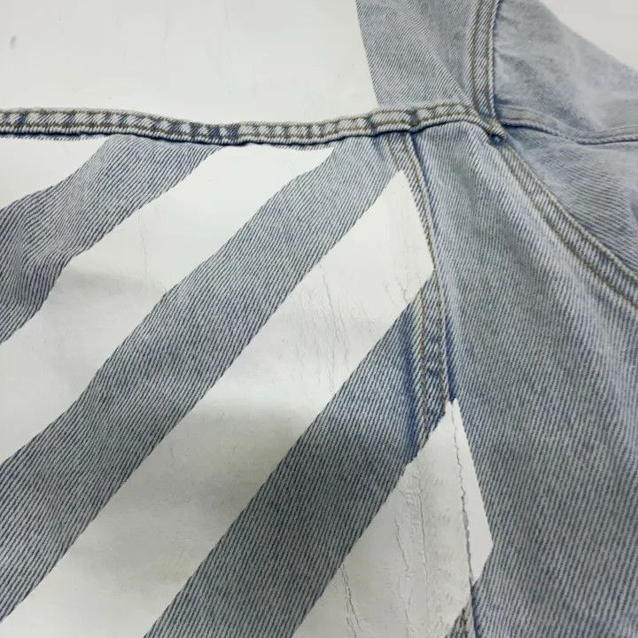 Off-White Off-White Blue Denim Logo Jacket for Men 0079 Size US L / EU 52-54 / 3 - 9 Thumbnail