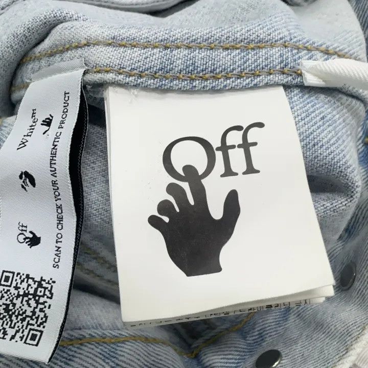 Off-White Off-White Blue Denim Logo Jacket for Men 0079 Size US L / EU 52-54 / 3 - 6 Thumbnail