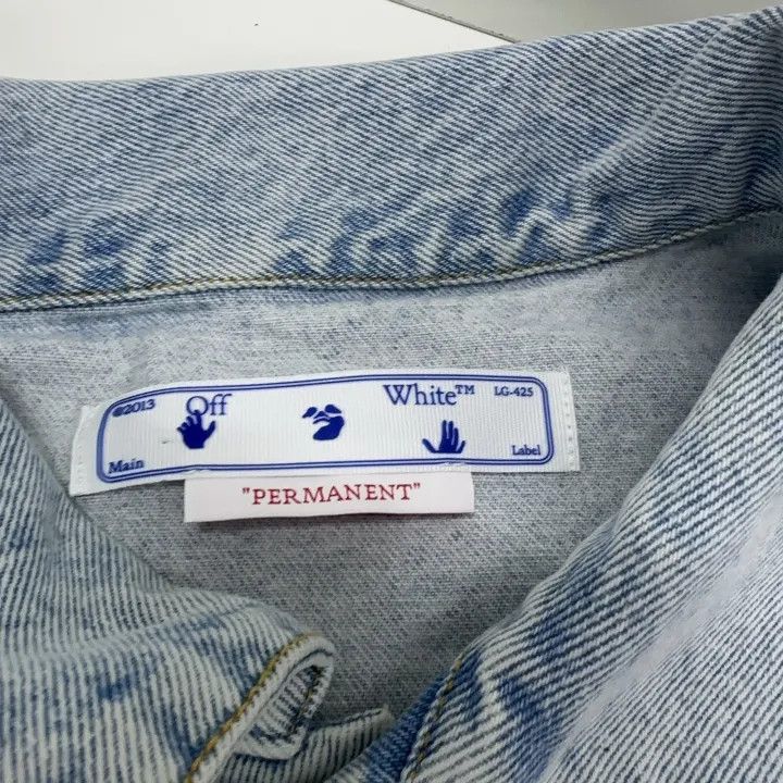 Off-White Off-White Blue Denim Logo Jacket for Men 0079 Size US L / EU 52-54 / 3 - 5 Thumbnail